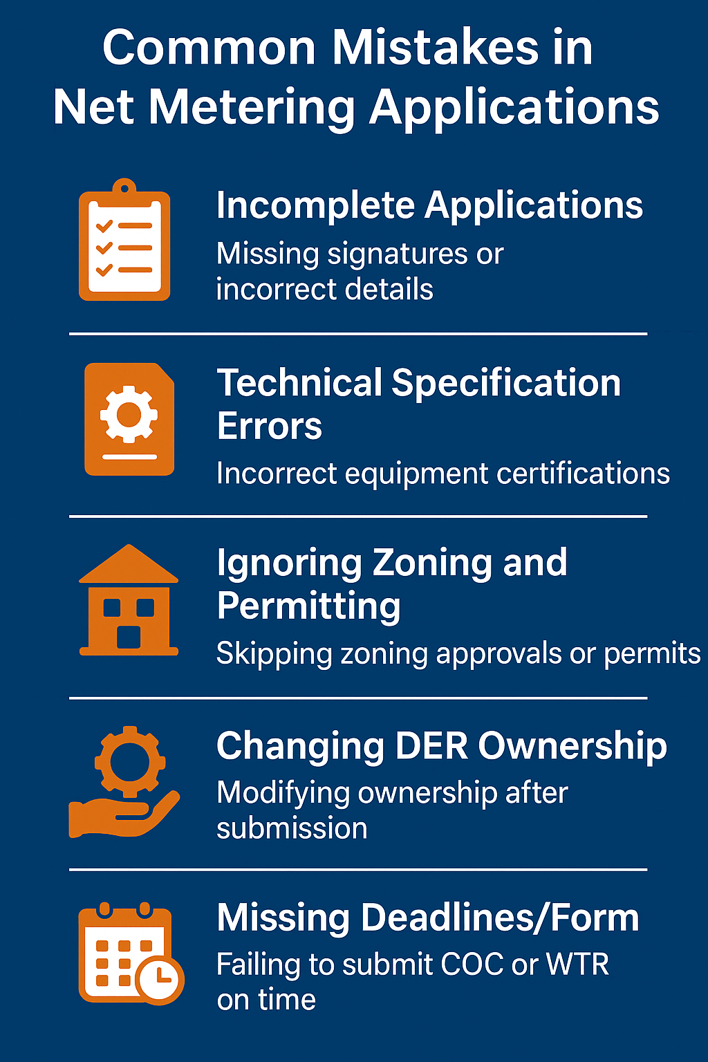 Common Mistakes in Net Metering Applications
