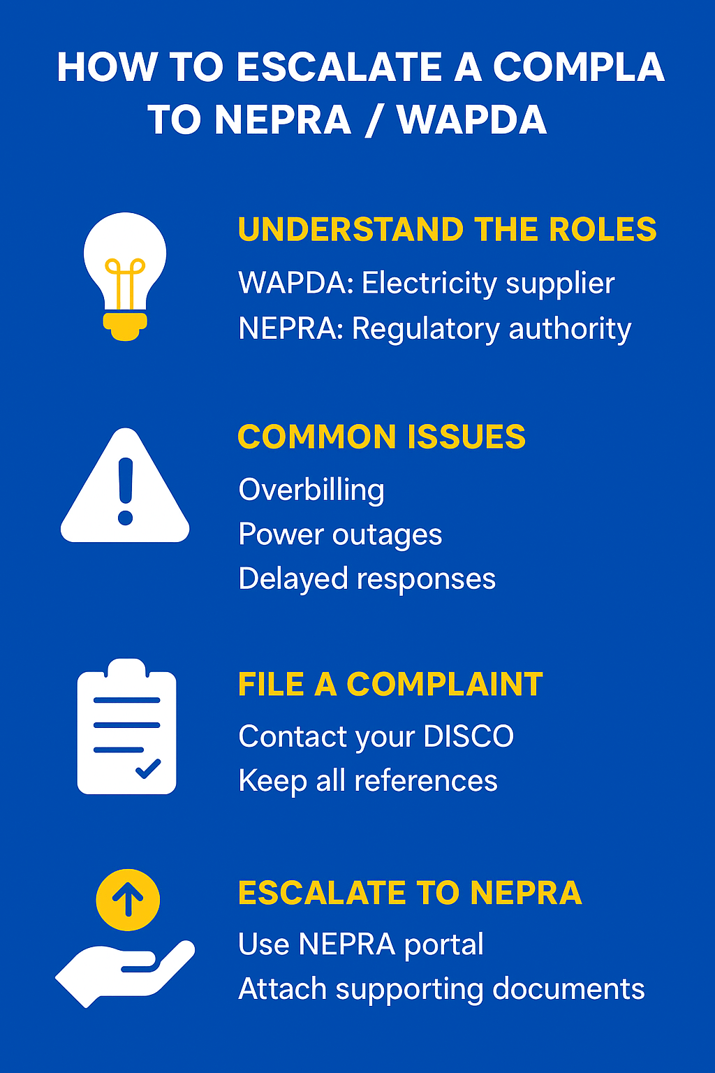 How to Escalate a Complaint to NEPRA or WAPDA