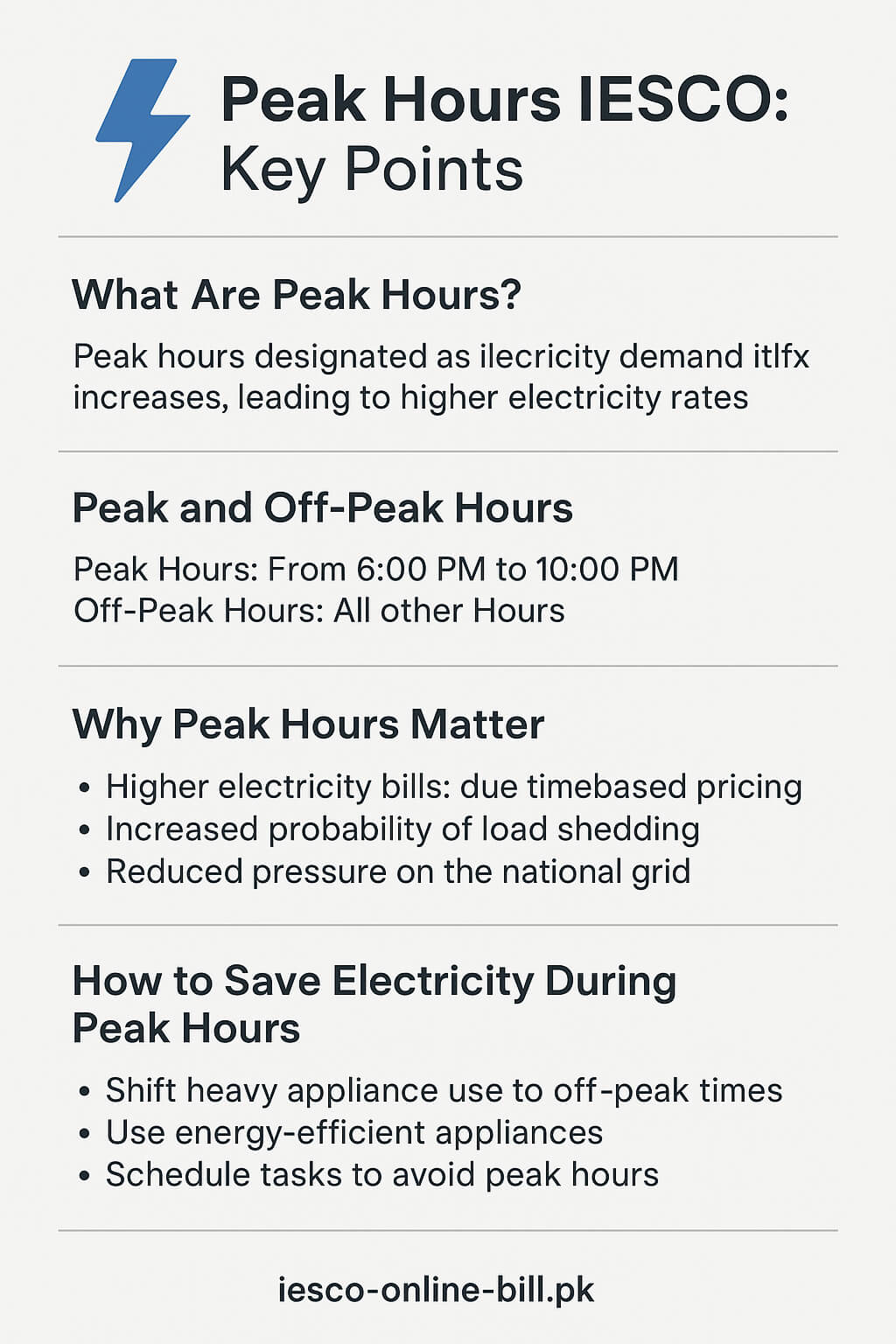 Peak Hours IESCO Guide